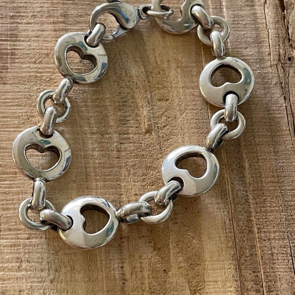 Tiffany & Co Silver Heart Chain-Link Bracelet